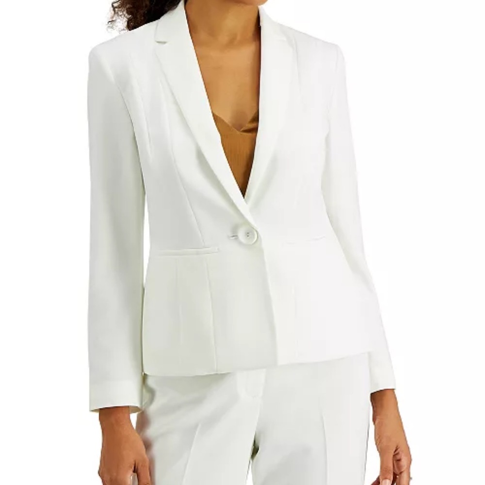 Kasper Crepe One-Button Blazer